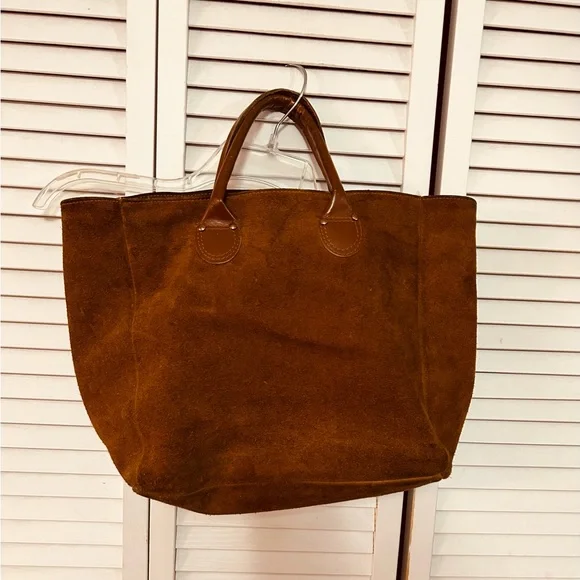 Brook Stone Brown Suede Tote Bag - Picture 2 of 6